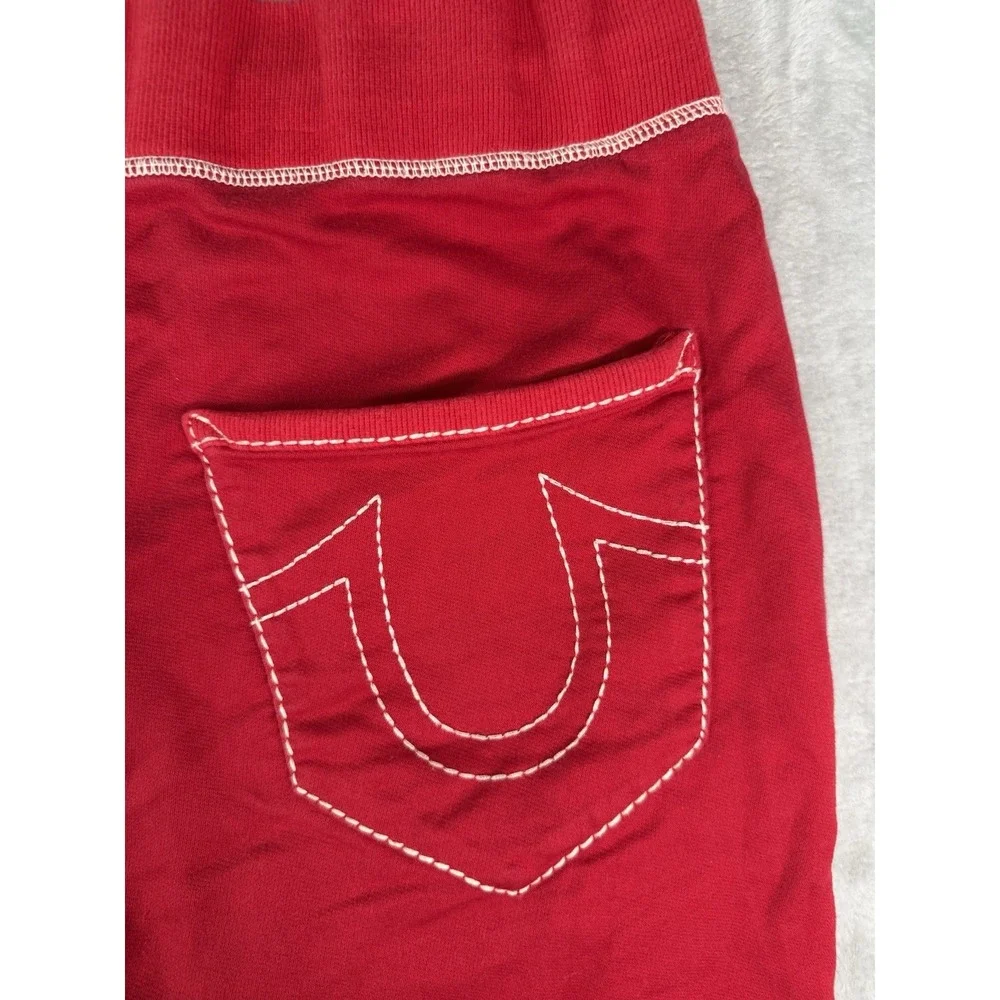 True Religion Sweat Shorts Men's 2XL Red Baggy